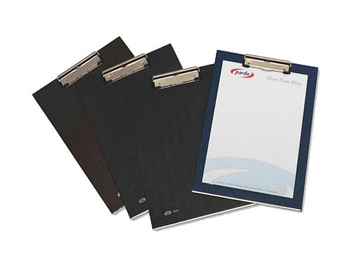 Porta notas pardo cartao forrado pvc folio com miniclip metalico preto , Pardo , 150249 , 8428143001975